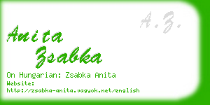 anita zsabka business card